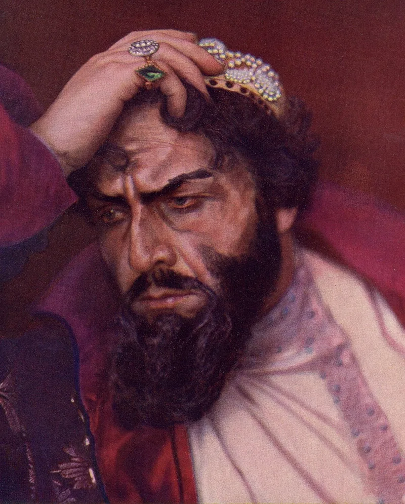 Chaliapine dans le r&ocirc;le de Boris Godounov, op&eacute;ra de Moussorgski