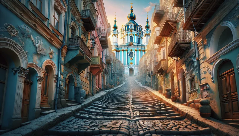 Descente Saint-Andr&eacute; &agrave; Kiev, rue o&ugrave; grandit Mikha&iuml;l Boulgakov