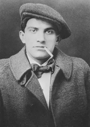 Portrait de Vladimir Ma&iuml;akovski, po&egrave;te futuriste russe, vers 1920