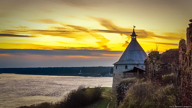 Forteresse Orechek sur une &icirc;le du lac Ladoga &agrave; Schlisselbourg