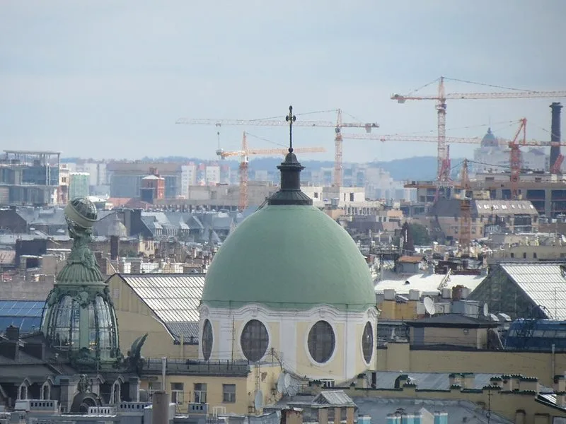 Coupole vitrée et globe terrestre de la Maison Singer à Saint-Pétersbourg, symbole Art nouveau
