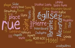 Nuage de noms de lieux russes &agrave; Paris - &eacute;glises, cimeti&egrave;res, ambassade
