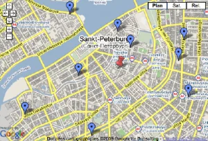 Plan des appartements-mus&eacute;es d'&eacute;crivains &agrave; Saint-P&eacute;tersbourg